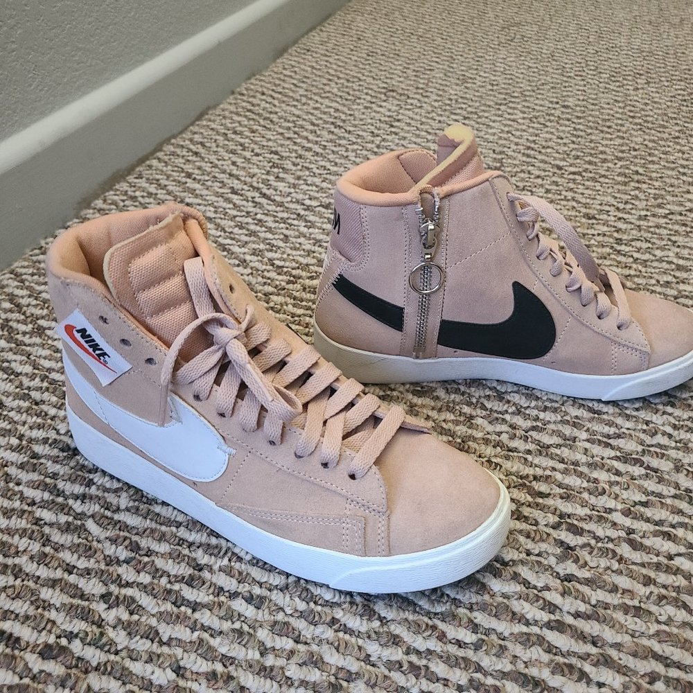 Peach suede high top Nikes